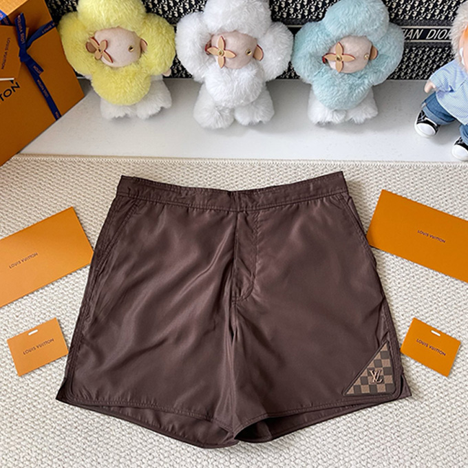 lv louis vuitton damier patch swim shorts